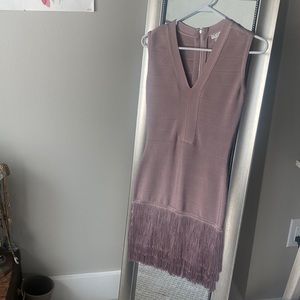 Venus brand mauve body on dress with fringe bottom. Worn once for a wedding